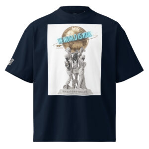 The World Is Yours - Malandro Loteria shirt (french navy, front)